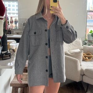 Oversized shirt jacket chore jacket